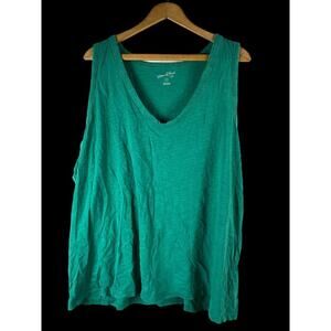 Universal Thread Tank Top Size 3X Womens Adult Teal Green Knit Pullover V Neck
